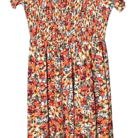 ChicSoul Floral Maxi Dress Plus Size 2X Smocked Square‎ Neck Short Sleeve - Picture 6 of 12